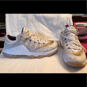 Nike Lebron 12 Low USA Olympic White Gold Size 9